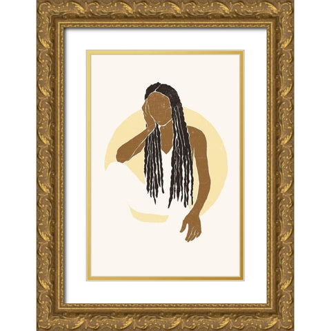 Boho Sun I Gold Ornate Wood Framed Art Print with Double Matting by Pont, Yuyu