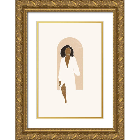 Boho Pink Window I Gold Ornate Wood Framed Art Print with Double Matting by Pont, Yuyu