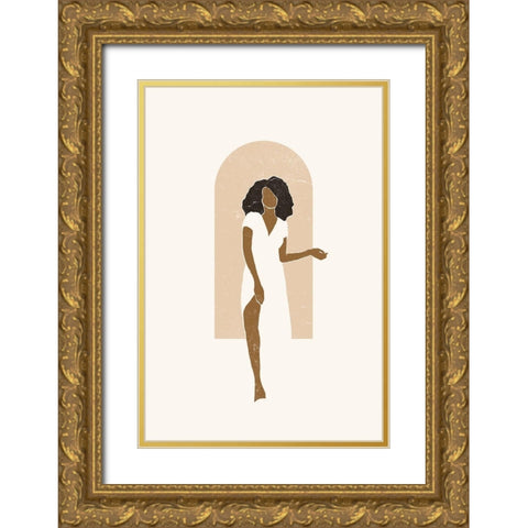 Boho Pink Window III Gold Ornate Wood Framed Art Print with Double Matting by Pont, Yuyu