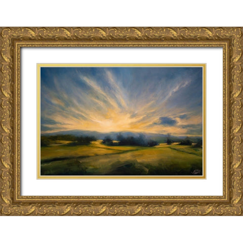 Maine Morning Gold Ornate Wood Framed Art Print with Double Matting by Parent, Joanne