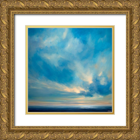Ocean Blues Gold Ornate Wood Framed Art Print with Double Matting by Parent, Joanne