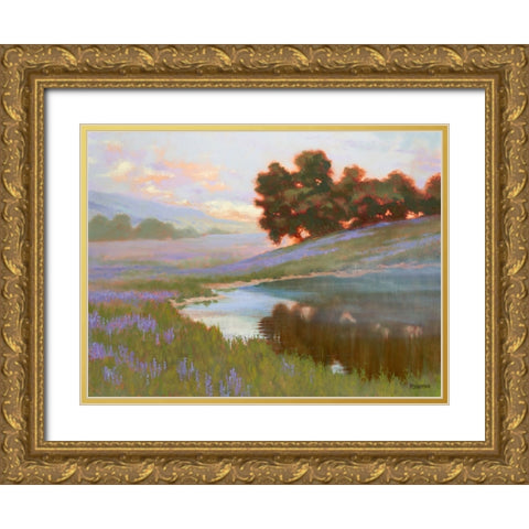 Pastel Lupin Gold Ornate Wood Framed Art Print with Double Matting by Penniman, Ed