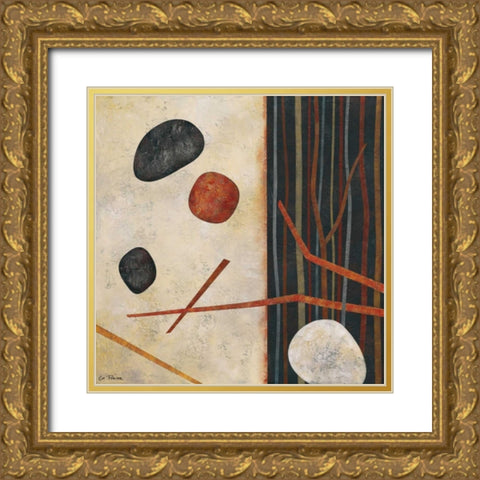 Sticks and Stones II Gold Ornate Wood Framed Art Print with Double Matting by Porter, Glenys
