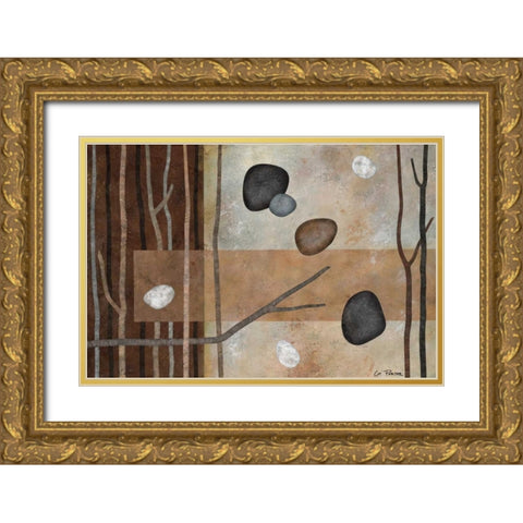 Sticks and Stones IV Gold Ornate Wood Framed Art Print with Double Matting by Porter, Glenys