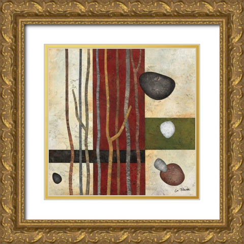 Sticks and Stones V Gold Ornate Wood Framed Art Print with Double Matting by Porter, Glenys