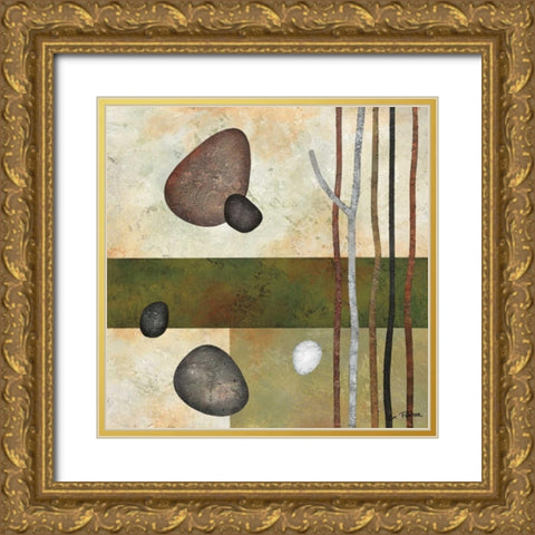Sticks and Stones VI Gold Ornate Wood Framed Art Print with Double Matting by Porter, Glenys