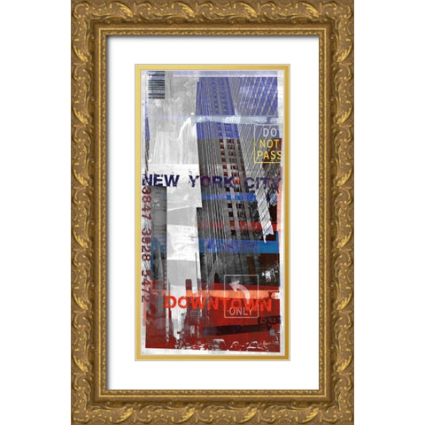 New York Sky II Gold Ornate Wood Framed Art Print with Double Matting by Pfrommer, Sven