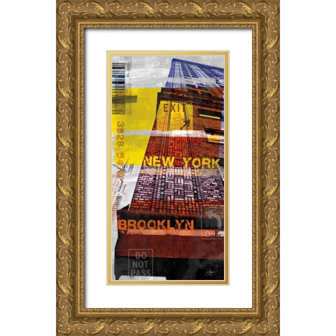 New York Sky III Gold Ornate Wood Framed Art Print with Double Matting by Pfrommer, Sven