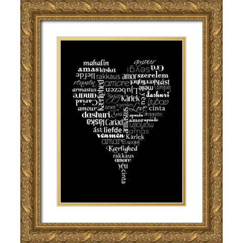 Translation of Love Gold Ornate Wood Framed Art Print with Double Matting by Proctor, Tenisha