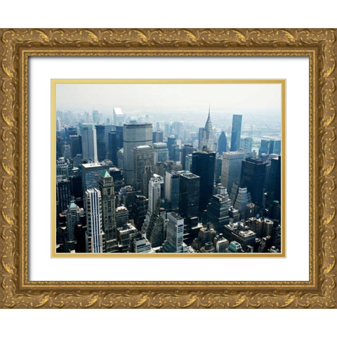 Manhattan Gold Ornate Wood Framed Art Print with Double Matting by PhotoINC Studio