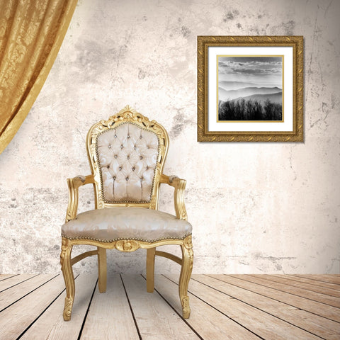Misty Mountains Gold Ornate Wood Framed Art Print with Double Matting by PhotoINC Studio