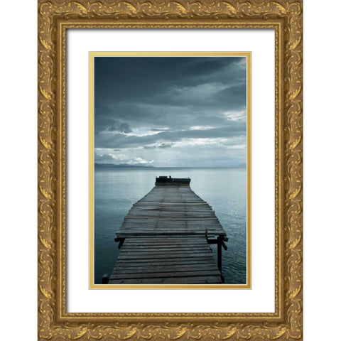 Pier 2 Gold Ornate Wood Framed Art Print with Double Matting by PhotoINC Studio