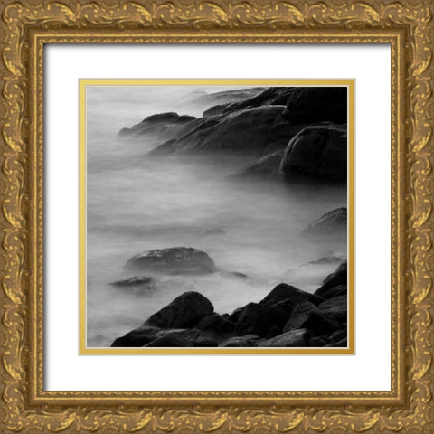 Rocks in Mist 2 Gold Ornate Wood Framed Art Print with Double Matting by PhotoINC Studio