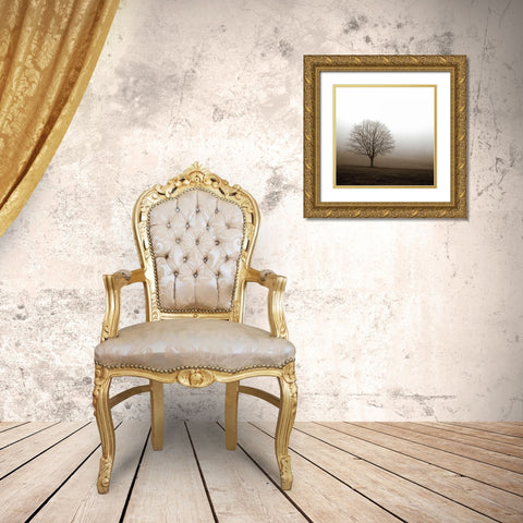 Tree in Mist 1 Gold Ornate Wood Framed Art Print with Double Matting by PhotoINC Studio