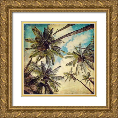Kauai Island Palms Gold Ornate Wood Framed Art Print with Double Matting by Price, Melanie Alexandra