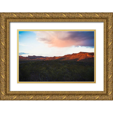 Big Ben Sunset No. 2 Gold Ornate Wood Framed Art Print with Double Matting by Quintero, Sonja