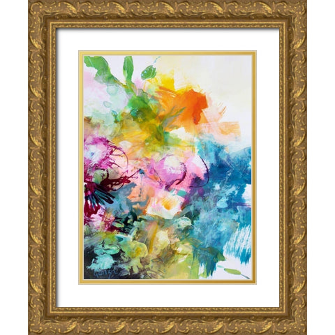 Bloom No. 1 Gold Ornate Wood Framed Art Print with Double Matting by Quinzin, Marianne