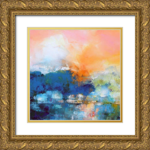 Quiet River Gold Ornate Wood Framed Art Print with Double Matting by Quinzin, Marianne