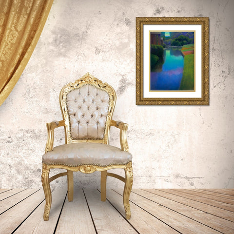 Dusk at Contevoir  Gold Ornate Wood Framed Art Print with Double Matting by Roberts, Ian