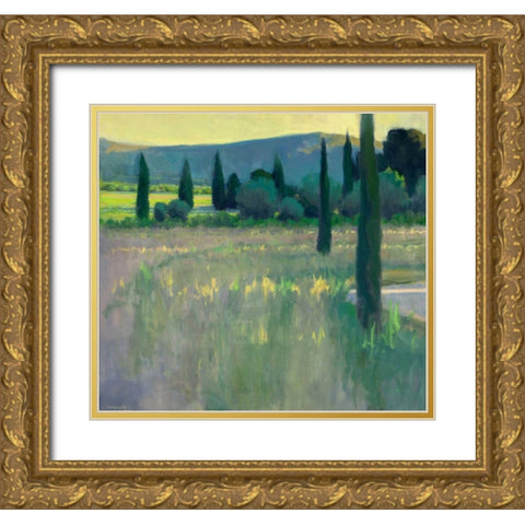 Evening at the Chateau Gold Ornate Wood Framed Art Print with Double Matting by Roberts, Ian