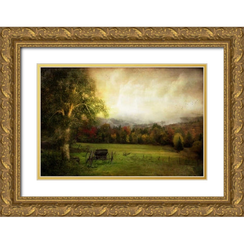 Abandoned Wagon Gold Ornate Wood Framed Art Print with Double Matting by Rivera, John