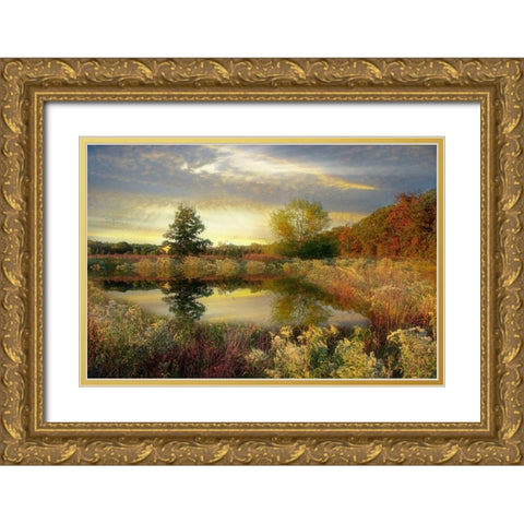 Arrival of Dawn Gold Ornate Wood Framed Art Print with Double Matting by Rivera, John