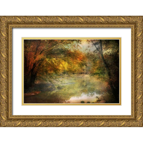 Autumn Dream Gold Ornate Wood Framed Art Print with Double Matting by Rivera, John