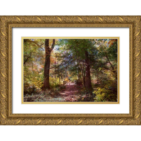Berlin Park Gold Ornate Wood Framed Art Print with Double Matting by Rivera, John