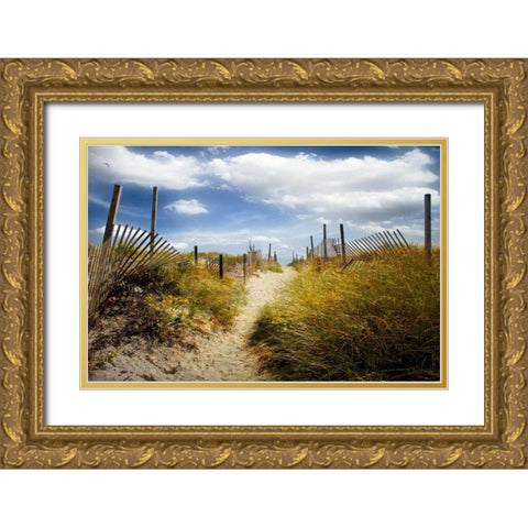 Summers Departure Gold Ornate Wood Framed Art Print with Double Matting by Rivera, John