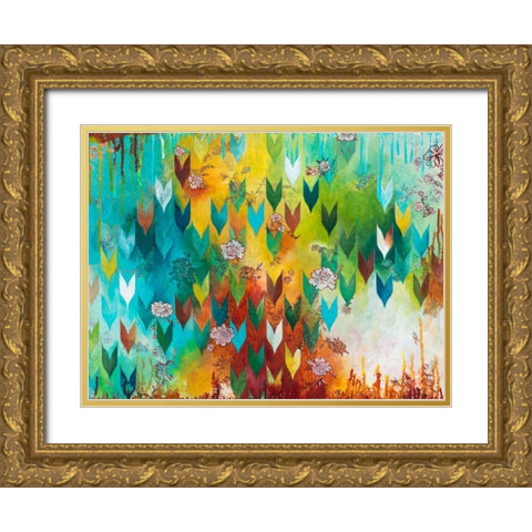 The Key to Happiness Gold Ornate Wood Framed Art Print with Double Matting by Robinson, Heather Noel