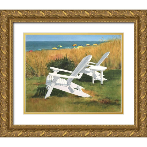 Sea Serenade Gold Ornate Wood Framed Art Print with Double Matting by Roberts, Linda