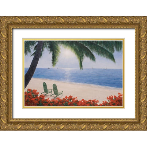 By the Sea Gold Ornate Wood Framed Art Print with Double Matting by Romanello, Diane