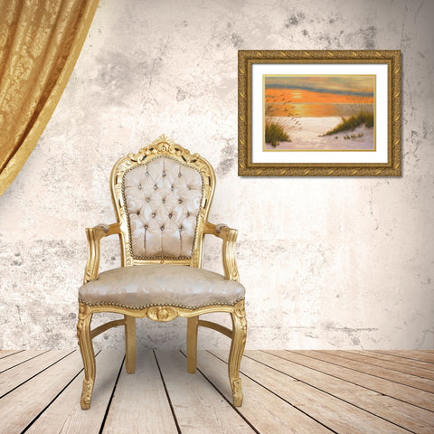 Summer Sunset Gold Ornate Wood Framed Art Print with Double Matting by Romanello, Diane