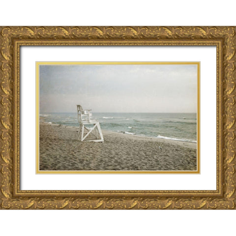 Lifeguard Chair at Dawn Gold Ornate Wood Framed Art Print with Double Matting by Ryan, Brooke T.