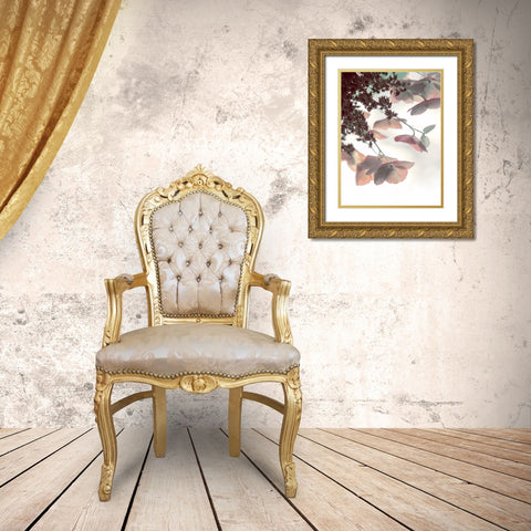 Pink And Aqua Hydrangeas Gold Ornate Wood Framed Art Print with Double Matting by Ryan, Brooke T.