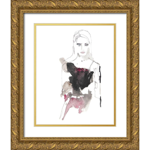 The Look Gold Ornate Wood Framed Art Print with Double Matting by Rideout, Schuyler