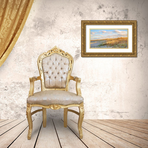 Grassy Dunes Panorama Gold Ornate Wood Framed Art Print with Double Matting by Ryan, Brooke T.