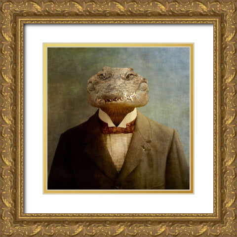 The Boss Gold Ornate Wood Framed Art Print with Double Matting by Roch, Martine