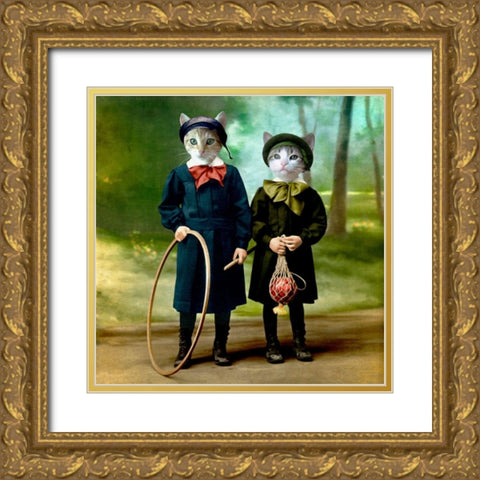 The Good Kids Gold Ornate Wood Framed Art Print with Double Matting by Roch, Martine