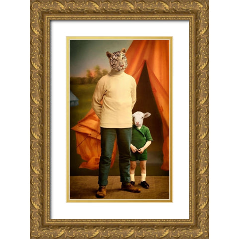 Summer Camp Gold Ornate Wood Framed Art Print with Double Matting by Roch, Martine