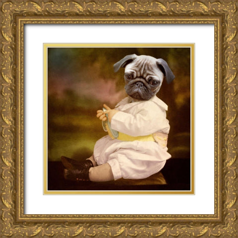 Tommy Boy Gold Ornate Wood Framed Art Print with Double Matting by Roch, Martine