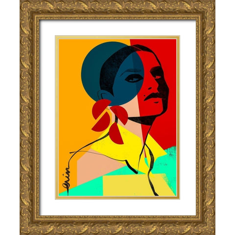 Face Off No. 1 Gold Ornate Wood Framed Art Print with Double Matting by Robinson, Erin K.