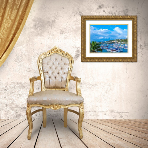 Oyster Pond Bay, St. Maarten Gold Ornate Wood Framed Art Print with Double Matting by Reed, Jack