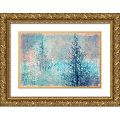 Ghostly Winter Gold Ornate Wood Framed Art Print with Double Matting by Ruest, Liz