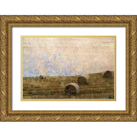 Dunnotar Fields Gold Ornate Wood Framed Art Print with Double Matting by Ruest, Liz