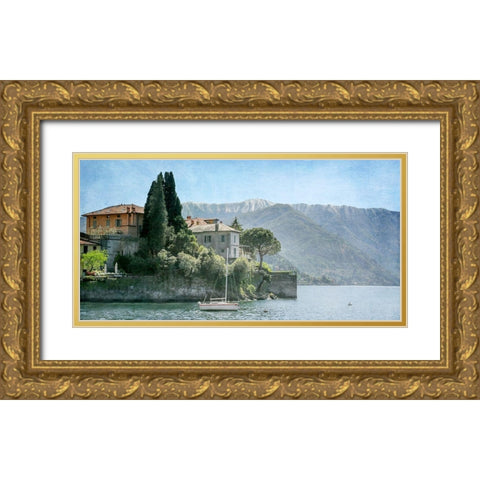 Varenna Vista Gold Ornate Wood Framed Art Print with Double Matting by Ryan, Brooke T.