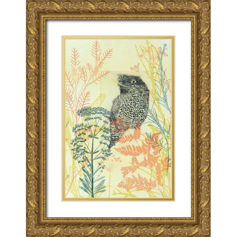 Friendly Tawny Frog Gold Ornate Wood Framed Art Print with Double Matting by Rice, Trudy