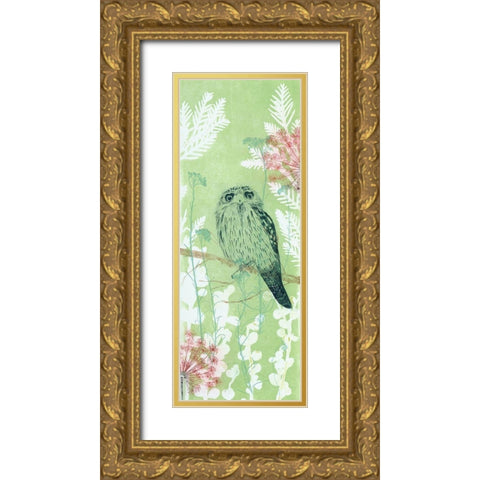 The Tranquil Tawny Frog Mouth Gold Ornate Wood Framed Art Print with Double Matting by Rice, Trudy