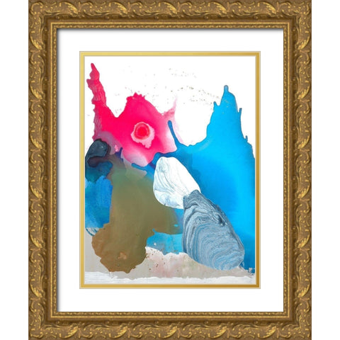 Unaâ€™s Beach Gold Ornate Wood Framed Art Print with Double Matting by Russell, Valerie