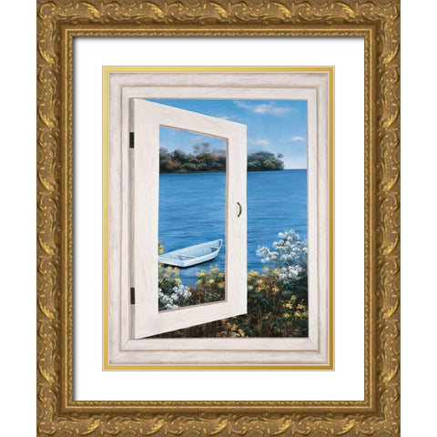 Bay Window Vista I Gold Ornate Wood Framed Art Print with Double Matting by Romanello, Diane